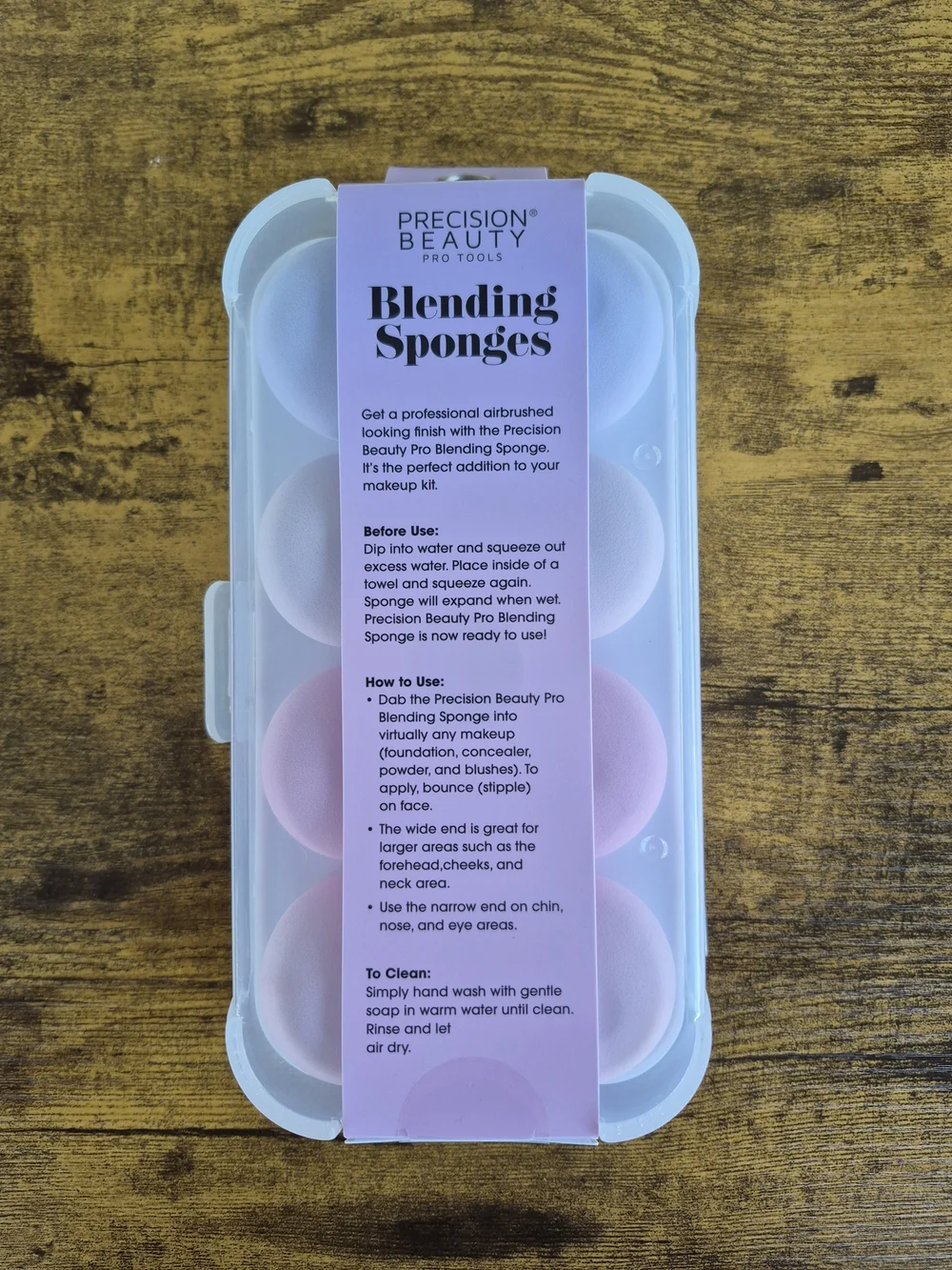 Precision Beauty Blending Sponges 8 Pack Hypoallergenic NWT